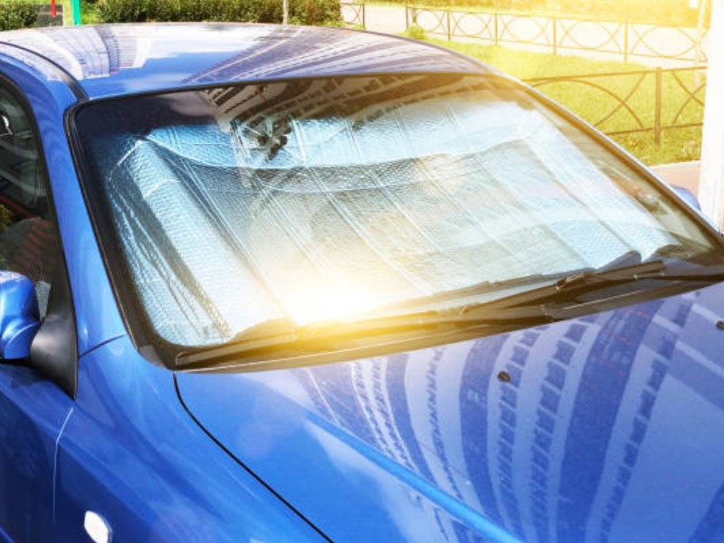 car sunshades for the windshield are usually made of opaque fabric